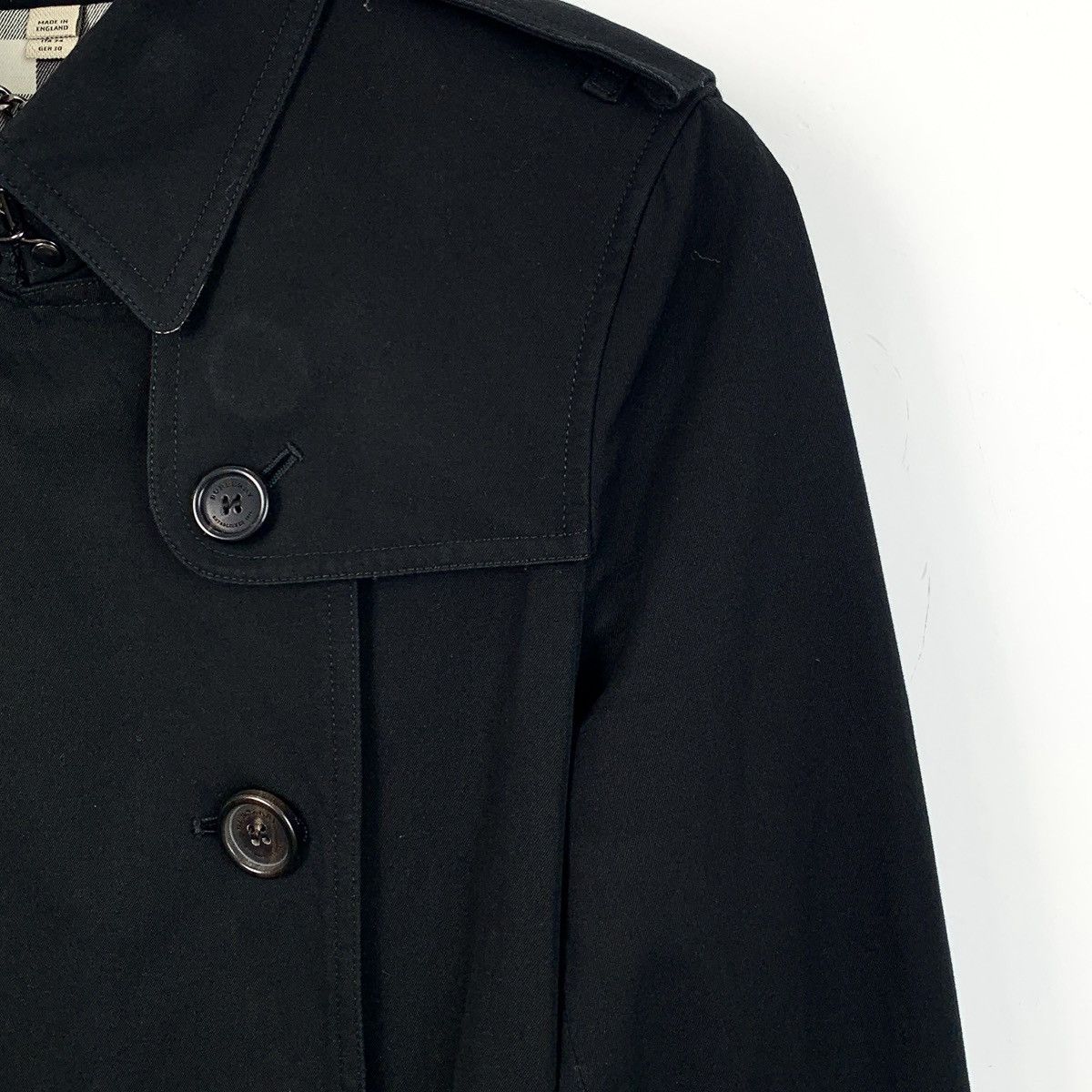 Burberry Burberry black cotton belt style trench coat Size XXS / US 00 / IT 34 - 3 Thumbnail