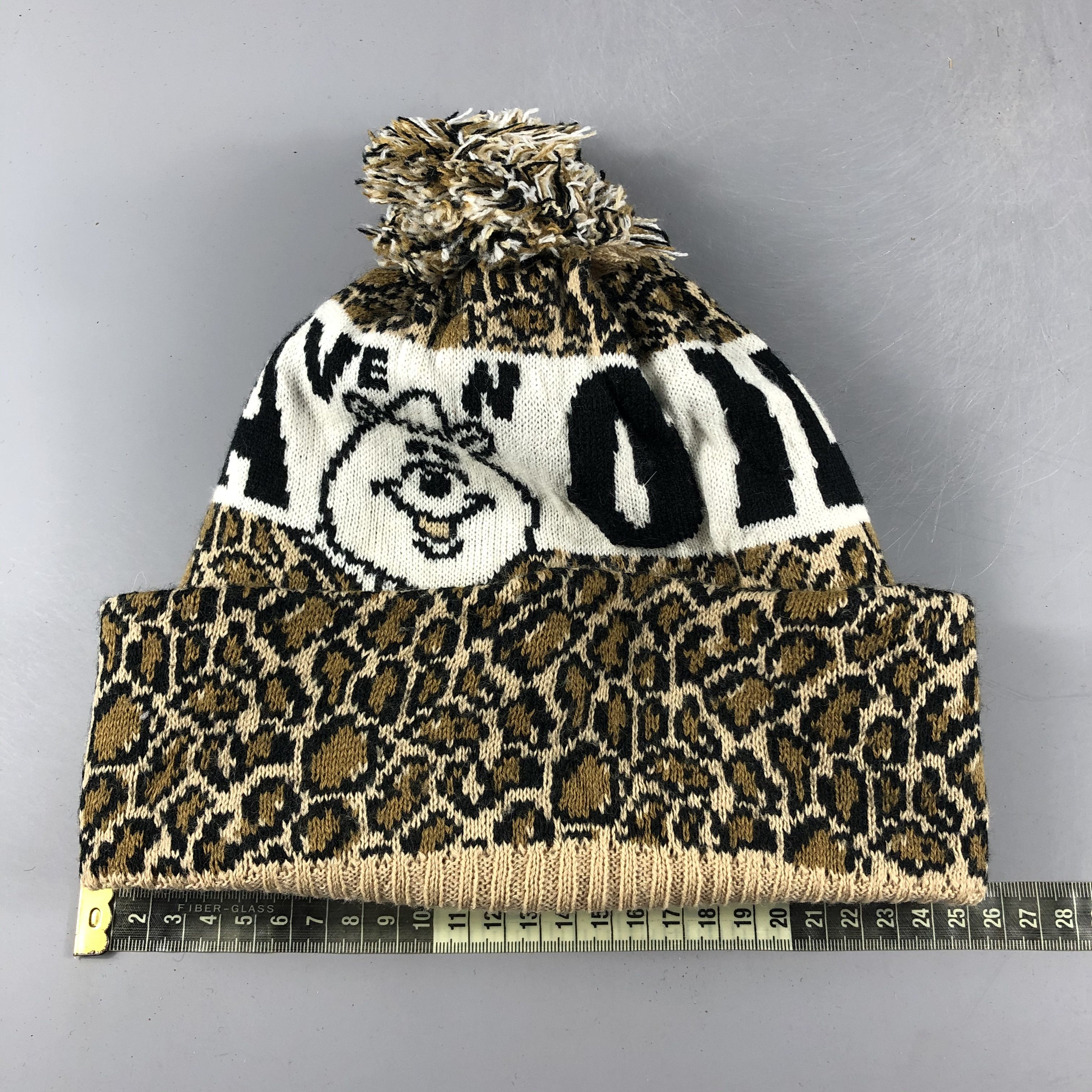 Vintage Leopard Beanie Snow Hat Snow Cap -D091 Size ONE SIZE - 3 Thumbnail
