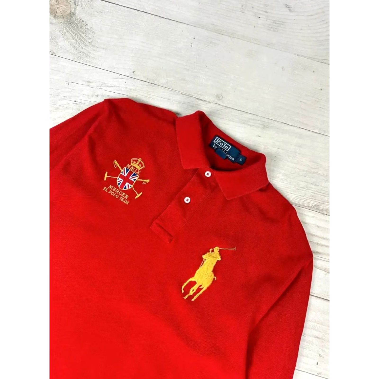 Polo Ralph Lauren VINTAGE Polo Ralph Lauren Big Pony Polo Shirt Long Sleeve Men Sz S RED Size US S / EU 44-46 / 1 - 2 Thumbnail