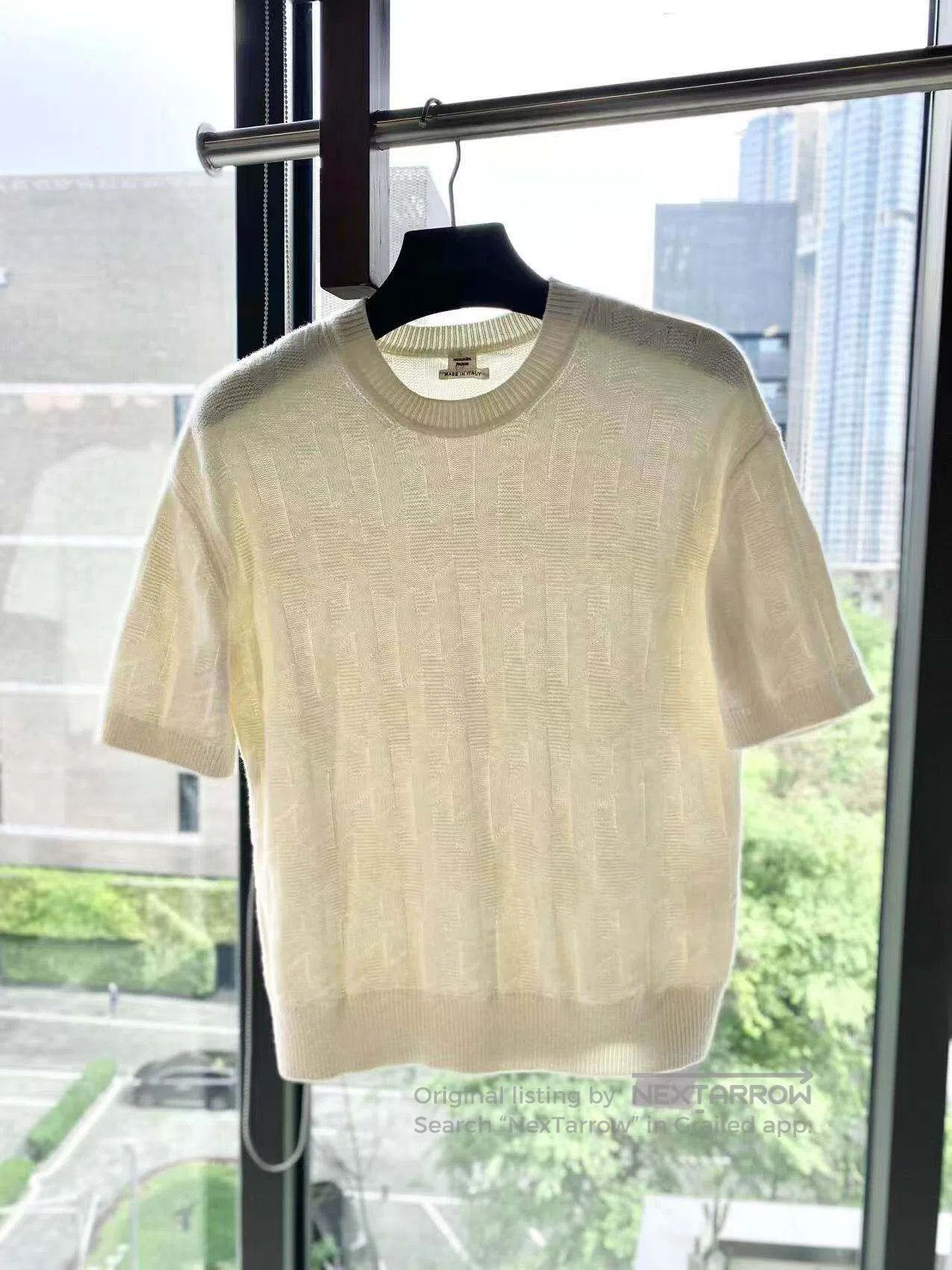 Hermes Hermes Dark pattern letter knit short sleeves| Size 4XL / US 24-26 - 2 Thumbnail