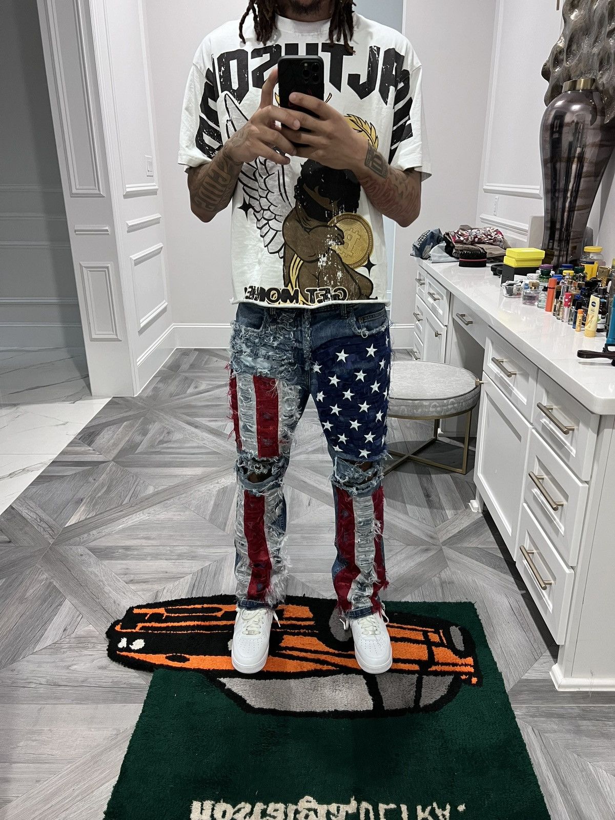 Vintage Custom 1/1 USA Flag Denim Size US 34 / EU 50 - 3 Thumbnail