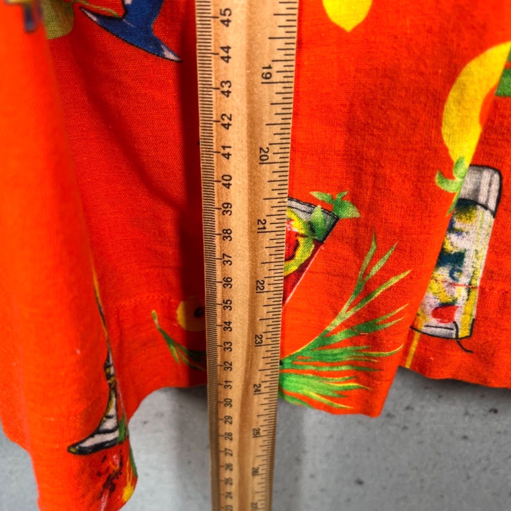 Vintage Damson Madder Womens Mini Dress 12 Orange Tropical Cocktail Print Cotton Linen Vintage/US Size 12 Womens Size XL / US 12-14 / IT 48-50 - 6 Thumbnail