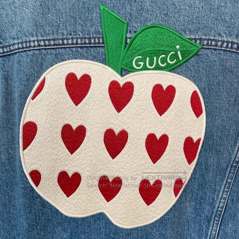 Gucci Gucci Valentine's Day limited apple embroidered denim jack Size XS / US 0-2 / IT 36-38 - 9 Thumbnail