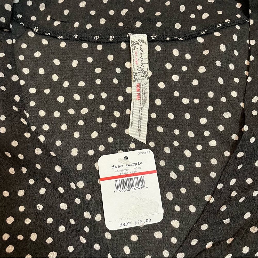 Free People NWT New Free People Makin Waves Black Polka Dot Bodysuit Si Size XS / US 0-2 / IT 36-38 - 7 Thumbnail
