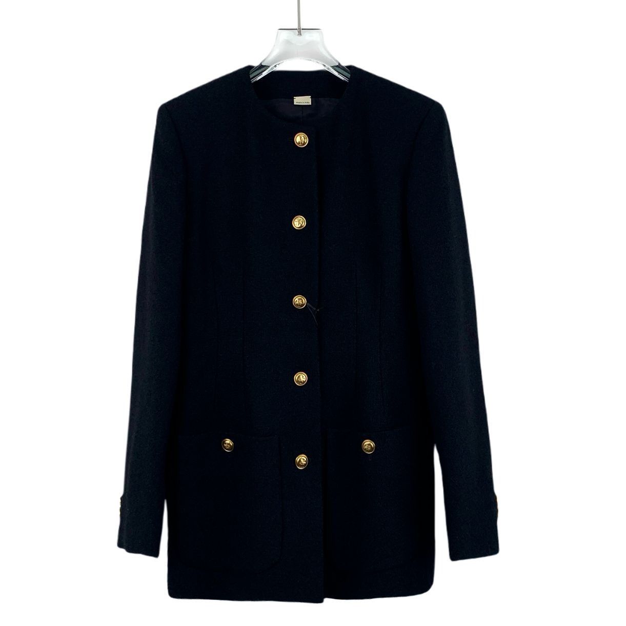 Gucci Gucci Black Wool Blend Longline Blazer With Gold Buttons & P Size S / US 4 / IT 40 - 1 Thumbnail