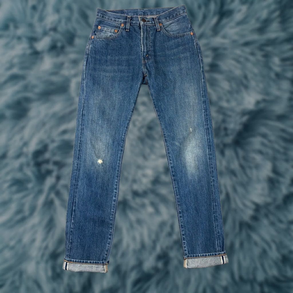 Levi's Levi's 505 Regular Fit Selvedge Denim Jeans Medium Wash W27 Mens Regular Jeans Size US 27 - 1 Thumbnail