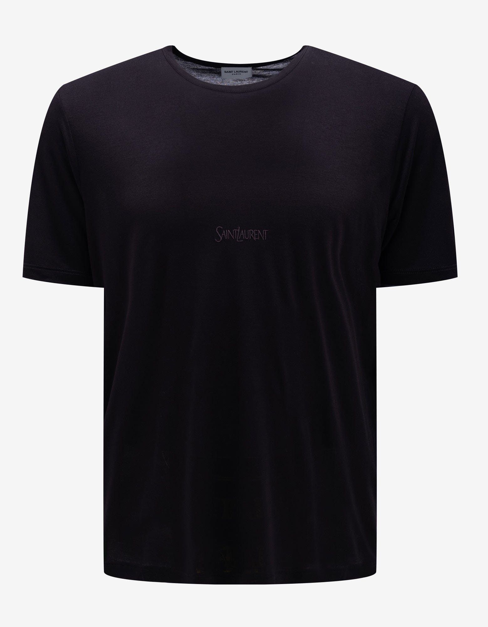 Saint Laurent Paris Black Logo Embroidered T-Shirt Size US M / EU 48-50 / 2 - 1 Thumbnail