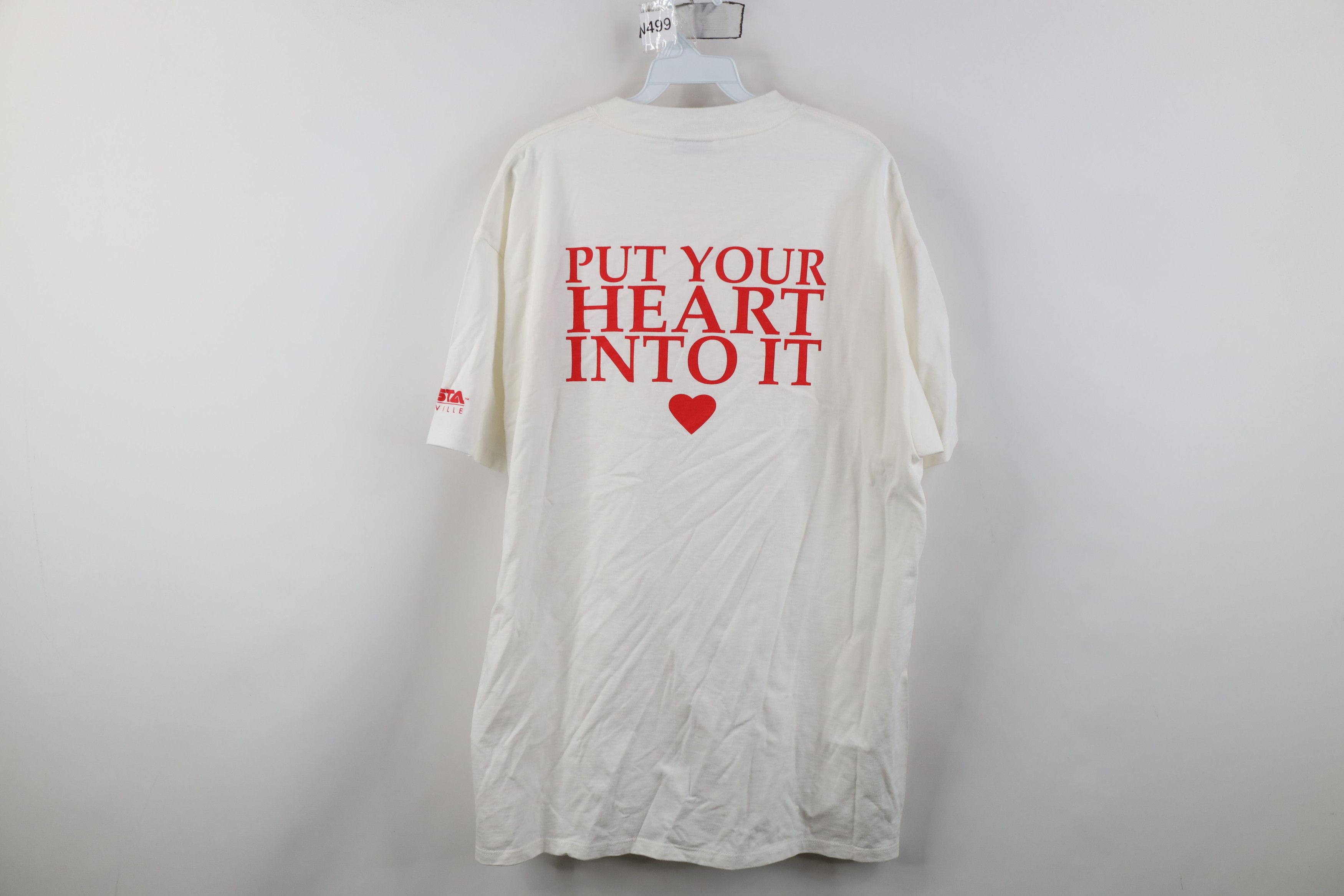Vintage Vintage 90s Heart Into It Sherrie Austin Band T-Shirt White Size US XL / EU 56 / 4 - 10 Thumbnail