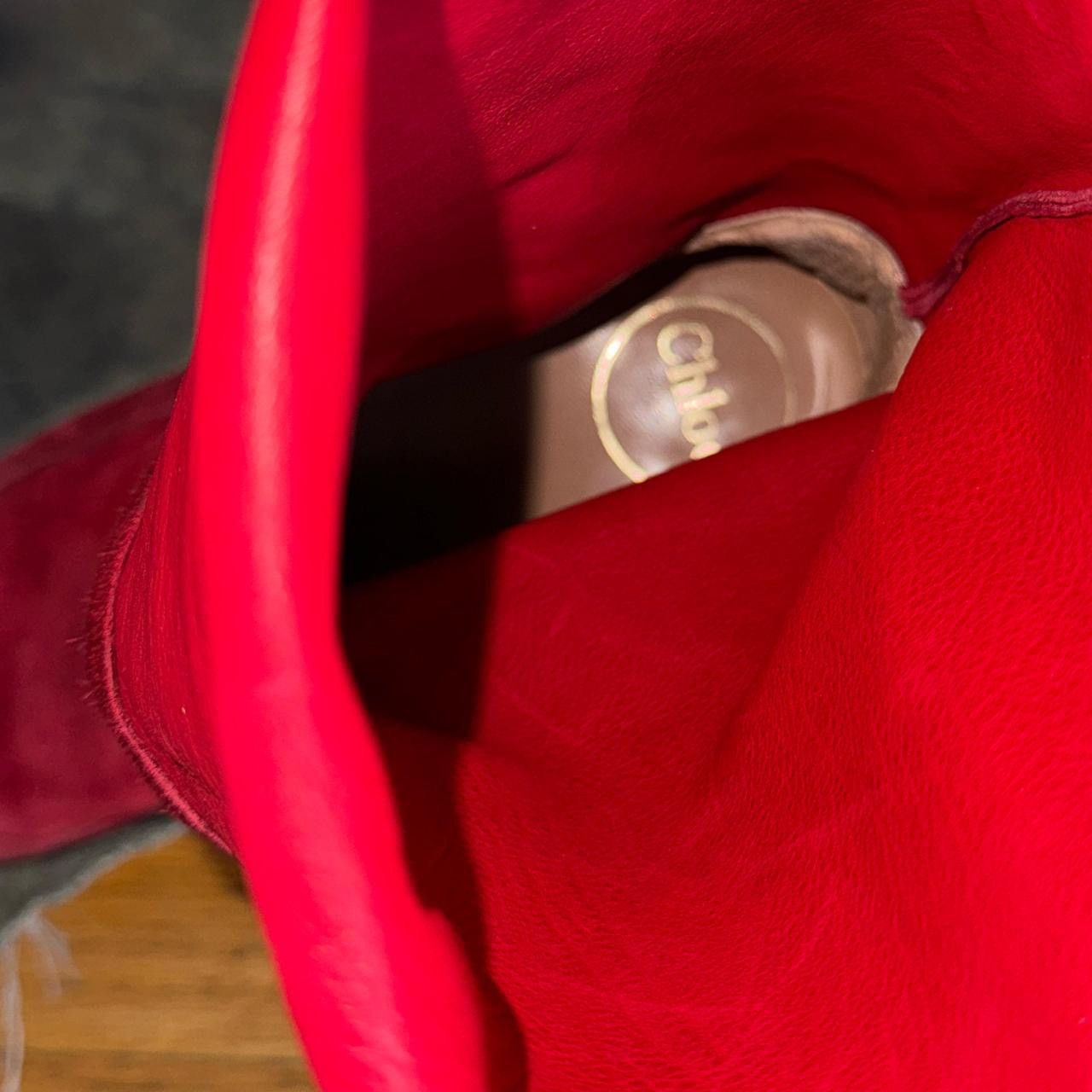 Chloe × Karl Lagerfeld × Vintage Vintage Chloe 70s red suede leather below the knee boots 38 Size US 8 / IT 38 - 7 Thumbnail