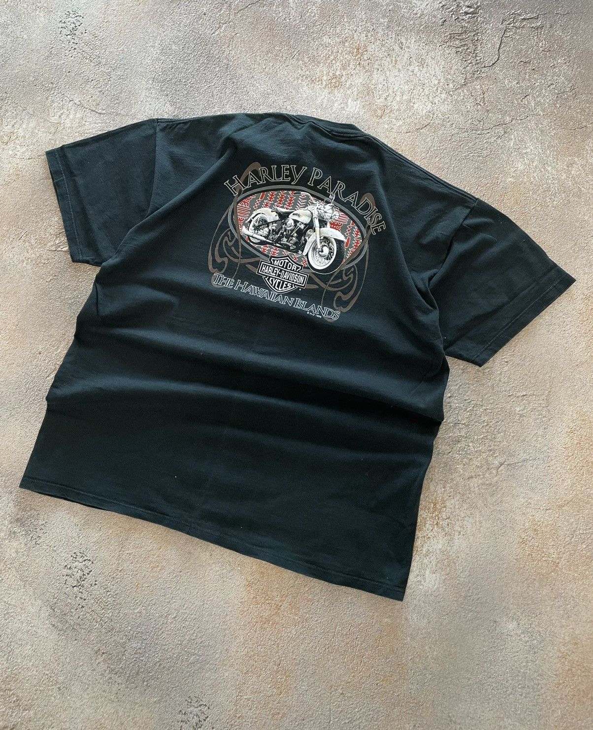 Harley Davidson Vintage 1996 Harley Davidson Paradise Big Logo T-Shirt Size US XXL / EU 58 / 5 - 2 Thumbnail