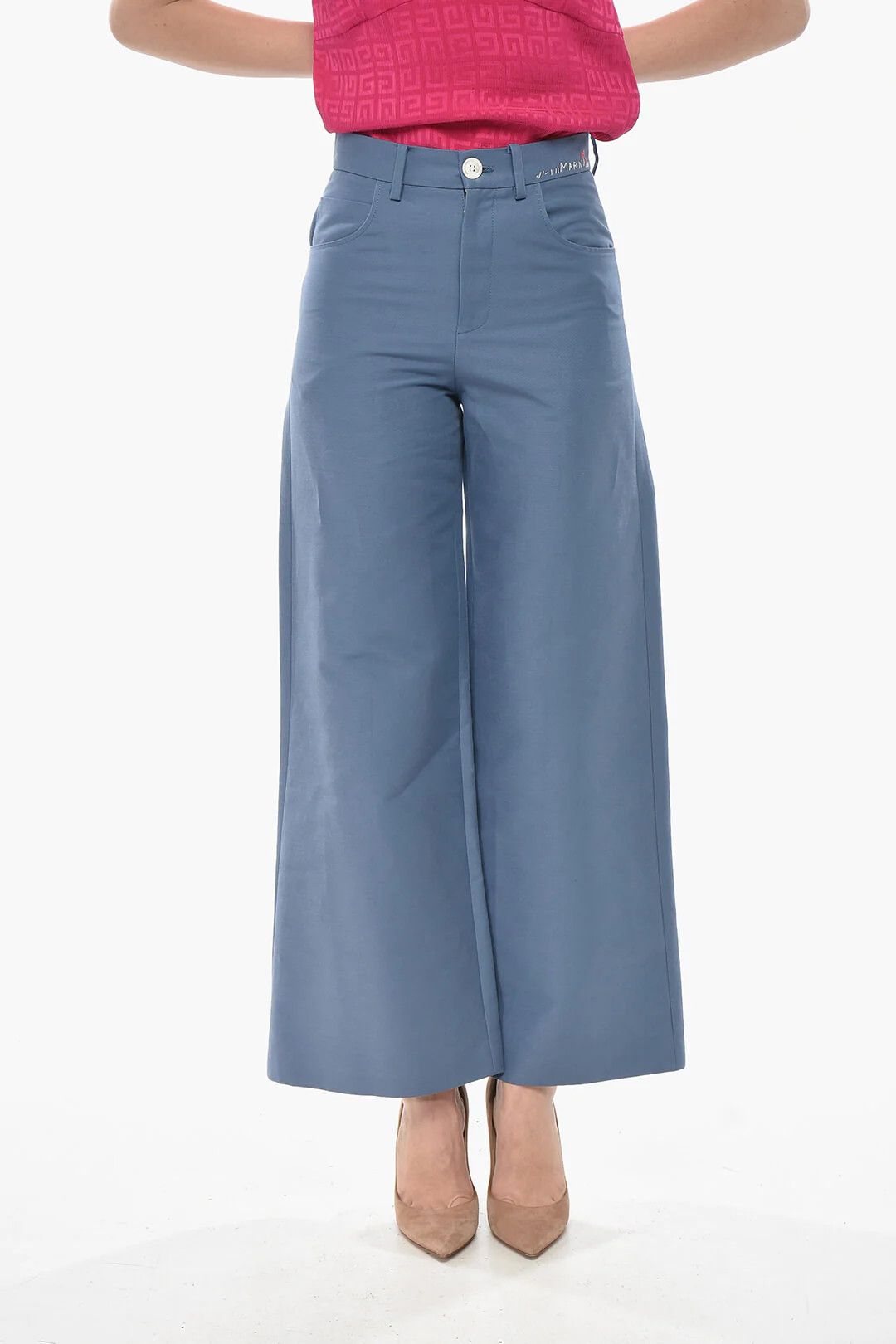 Marni og1mm0326 Mom Fit 5-Pocket Cotton Pant in Light Blue Size 25" / US 0 / IT 36 - 1 Thumbnail