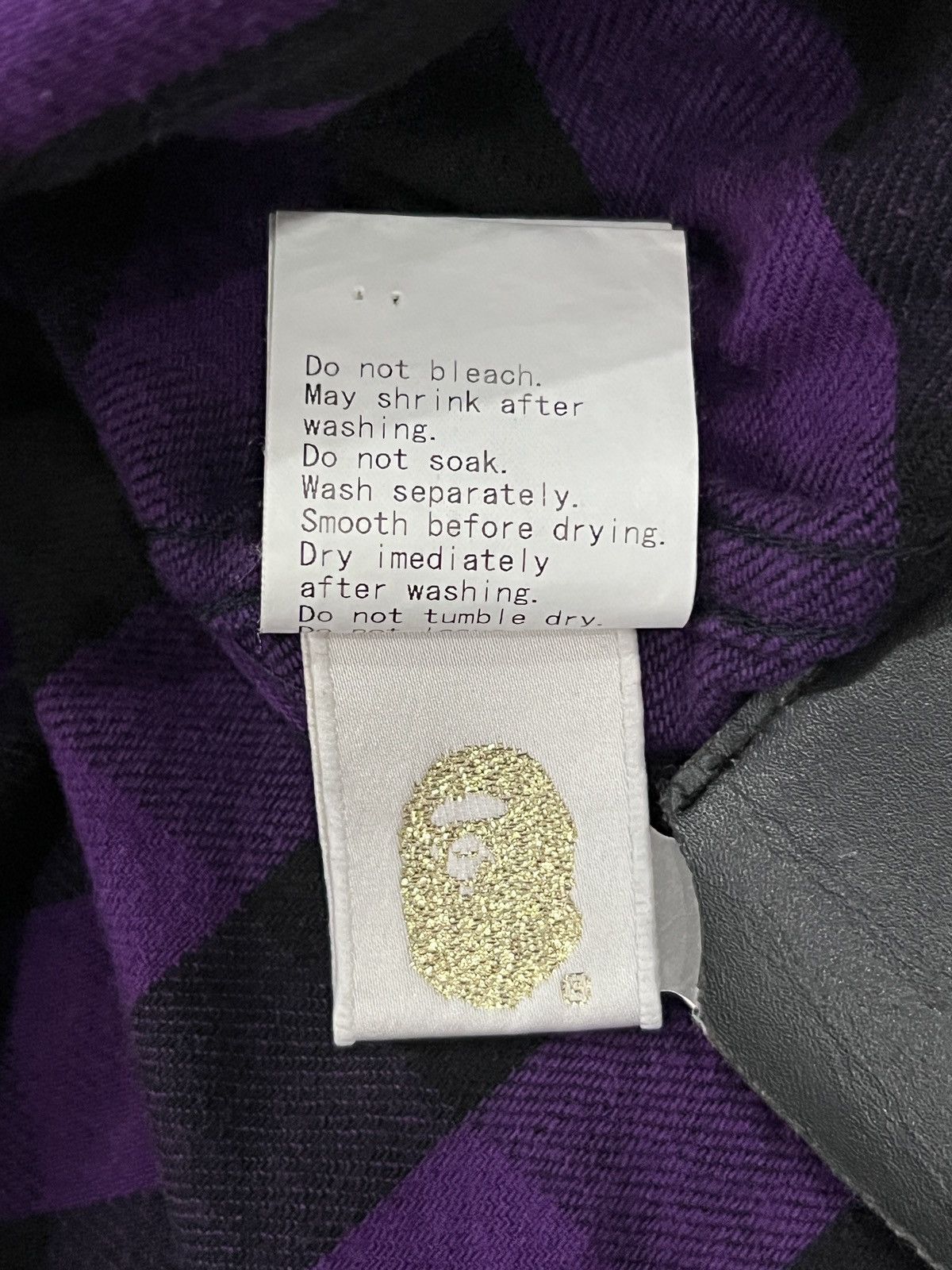 Bape A Bathing Ape OG 2000s Purple & Black Plaid Flannel Shirt Size US S / EU 44-46 / 1 - 13 Thumbnail