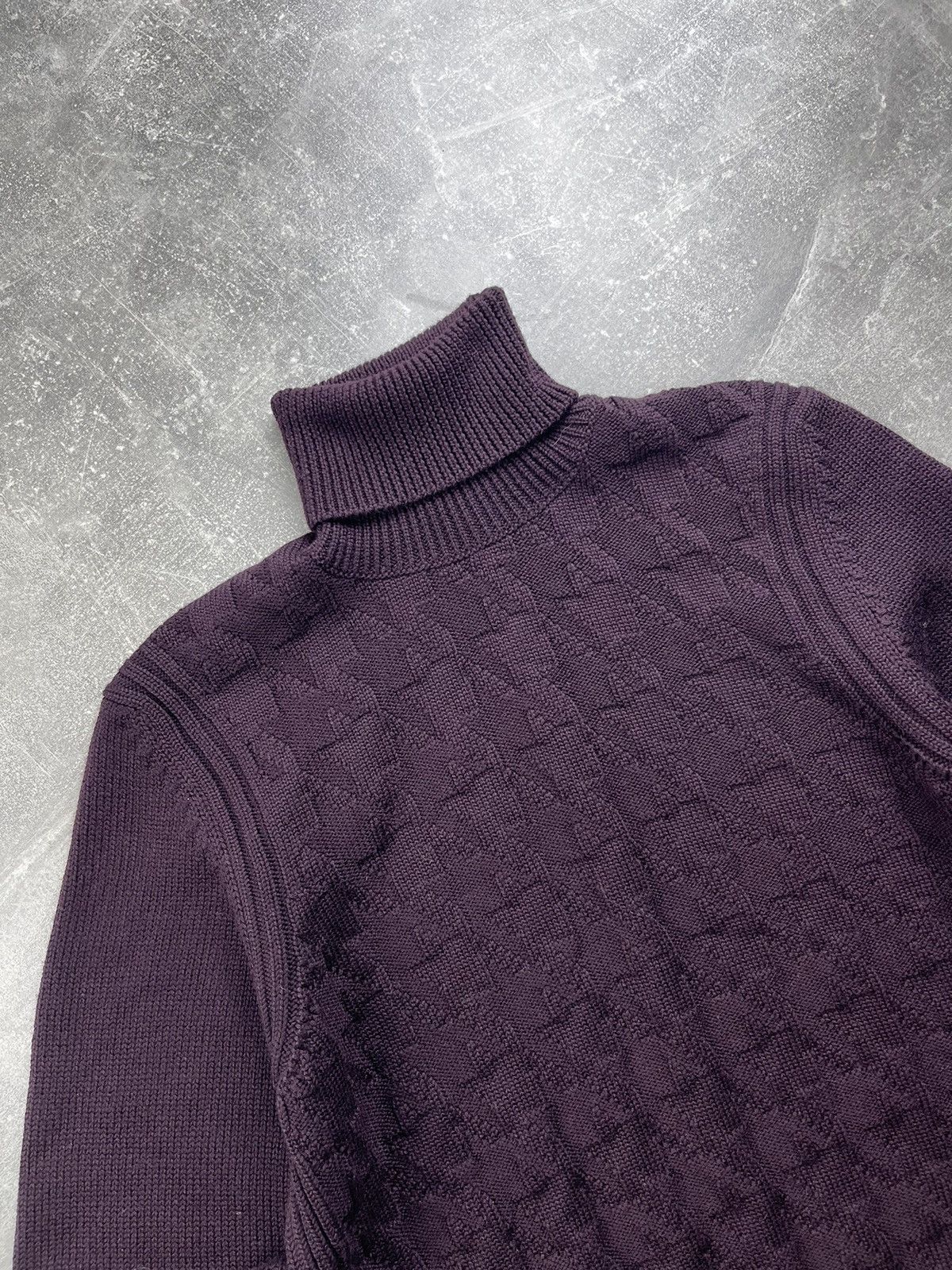 Z Zegna Z Zegna Wool High Neck Knited Burgundy Sweater Made in IT Size US M / EU 48-50 / 2 - 2 Thumbnail