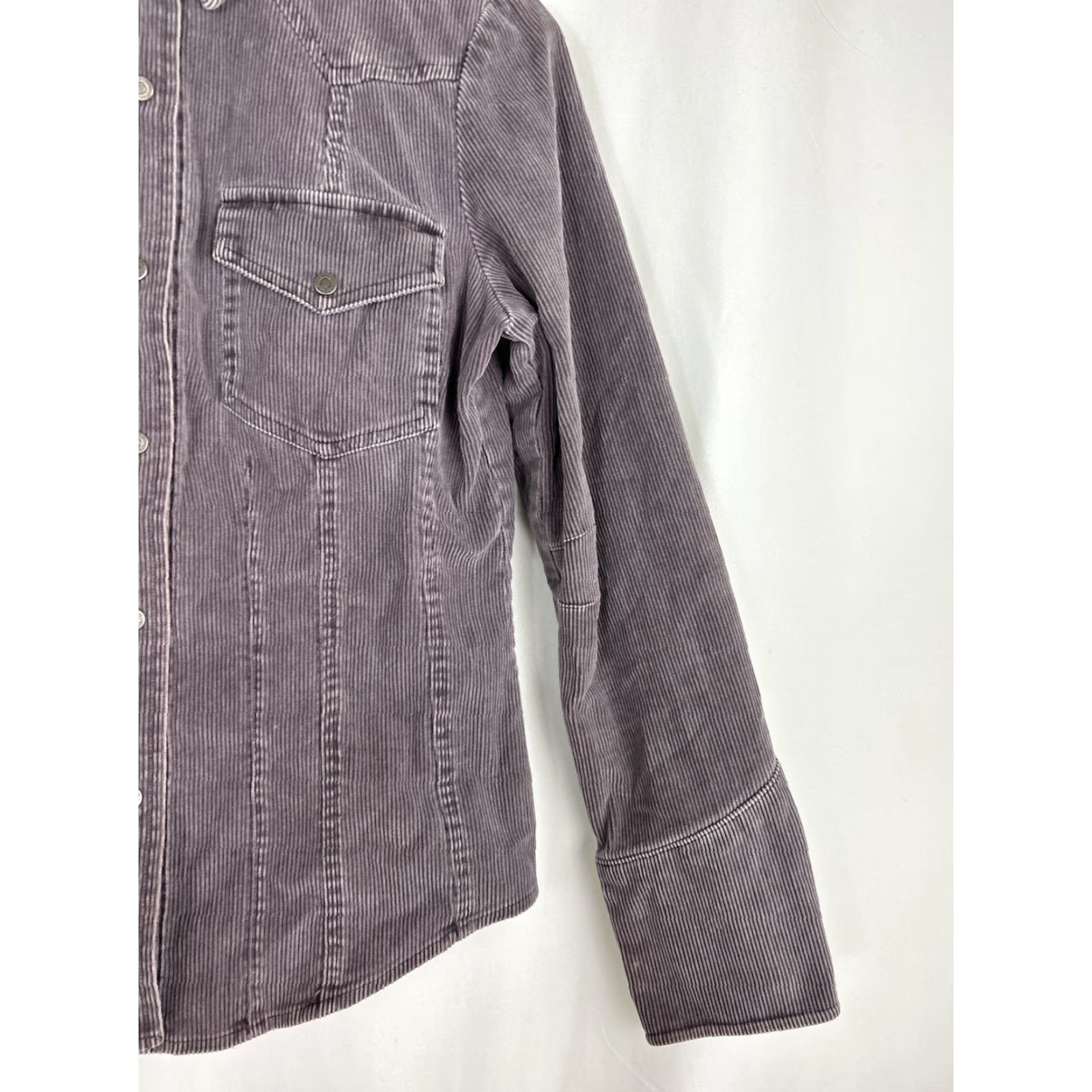 Vintage Caslon Jacket Women’s Corduroy Long Sleeve Purple Button Up Snap Pockets Casual Small Regular Coat Short Sleeve 19” 24.5” 22” Vintage No N/A Size S / US 4 / IT 40 - 3 Thumbnail