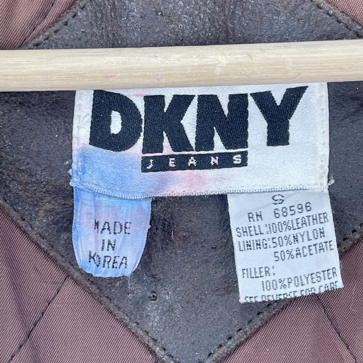DKNY × Leather Jacket × Vintage DKNY Patches Bomber Leather