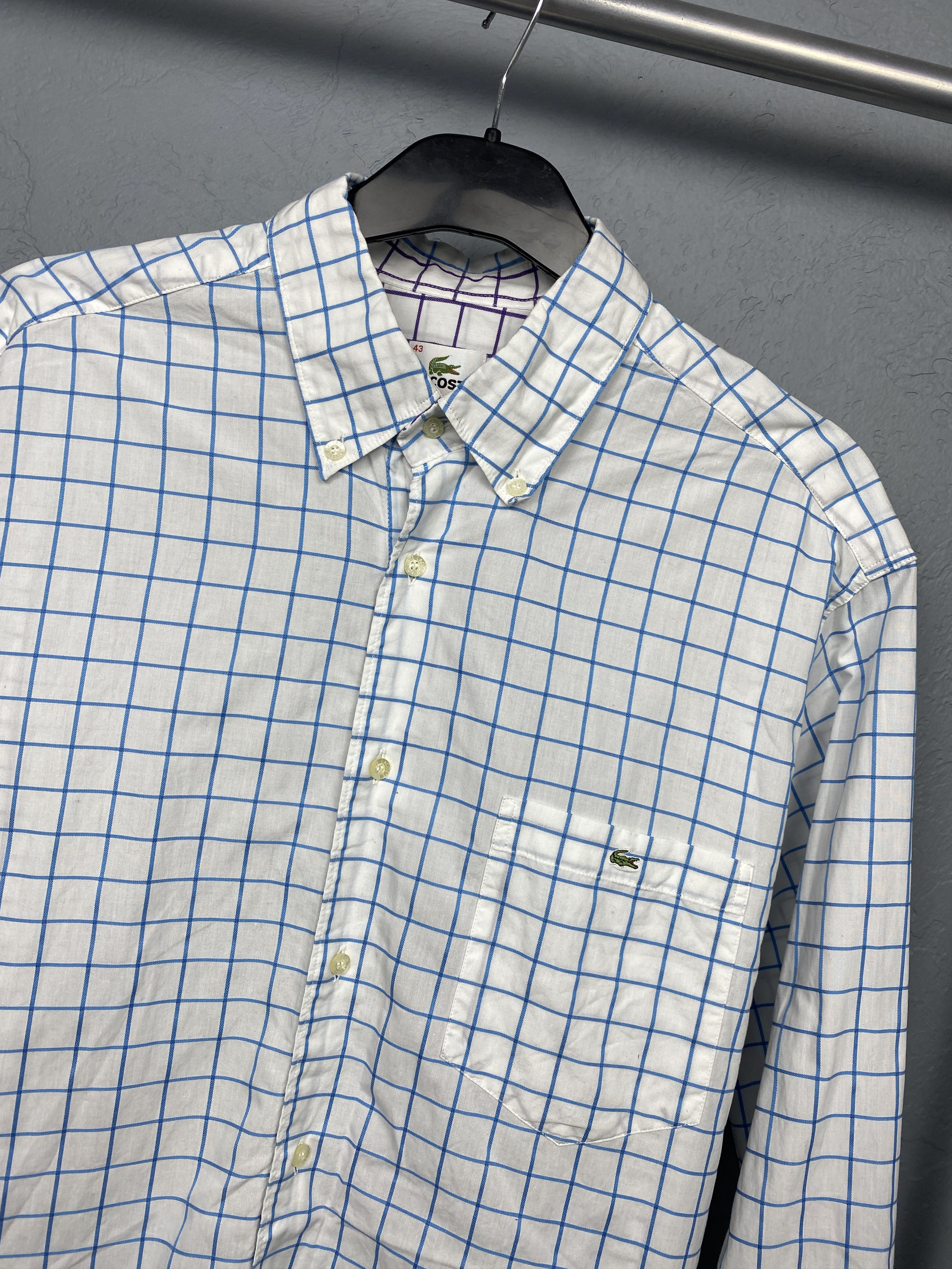 Lacoste Lacoste Vintage Mens Long Sleeve Check Shirt Size US XL / EU 56 / 4 - 2 Thumbnail