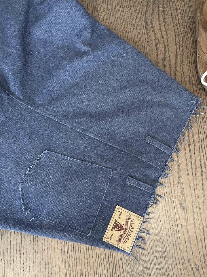 Japanese Brand × Vintage Cleanfit retro washed blue frayed pleated baggy pants Size US 35 - 7 Thumbnail