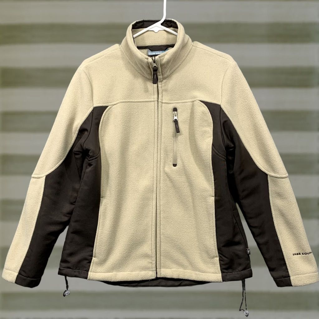 Free Country Free Country Women's Fleece Jacket Full Zip 5 Pockets Brown Tan Size M Size M / US 6-8 / IT 42-44 - 1 Thumbnail