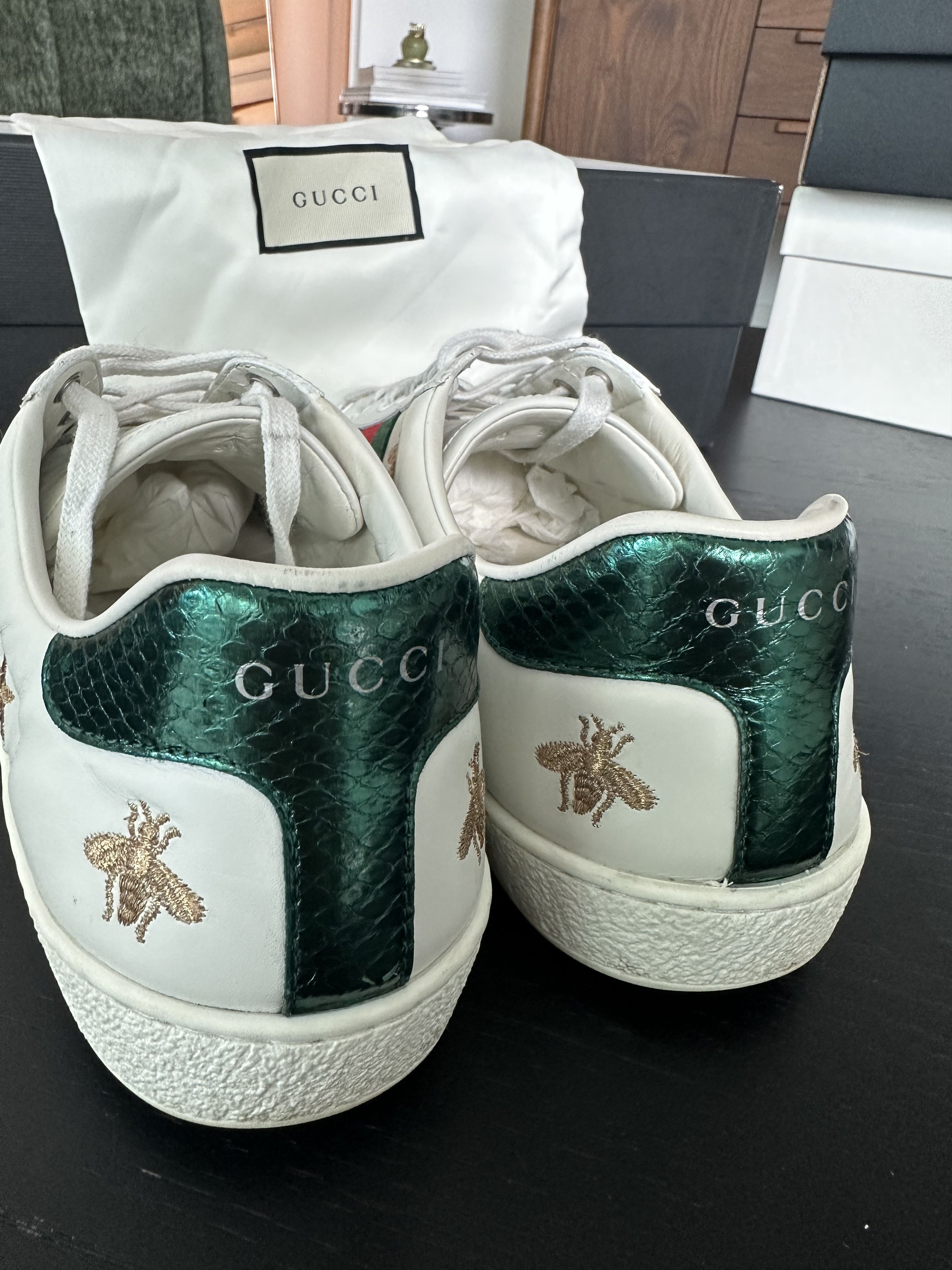 Gucci Ace Stars and Bees Leather Sneaker Size US 8.5 / EU 41-42 - 4 Thumbnail