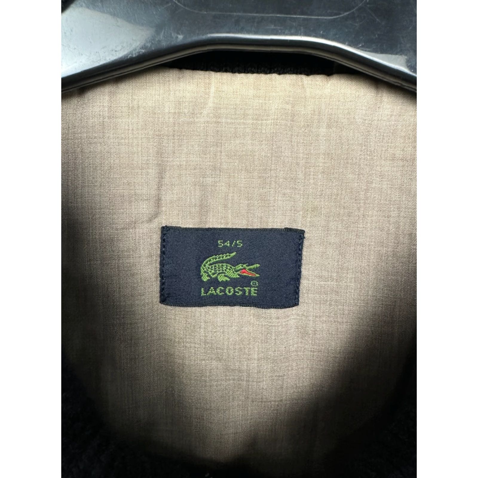 Lacoste Lacoste Vintage Mens Wool Coat Jacket XL Black Logo Jacket Size US XL / EU 56 / 4 - 4 Thumbnail