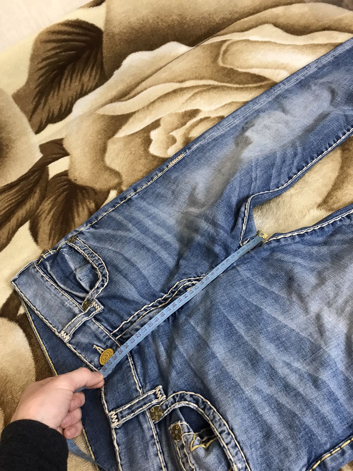 Japanese Brand 🔥 True Religion Rocco Relaxed Skinny Pants Jeans Y2K Logo Size US 34 / EU 50 - 13 Thumbnail