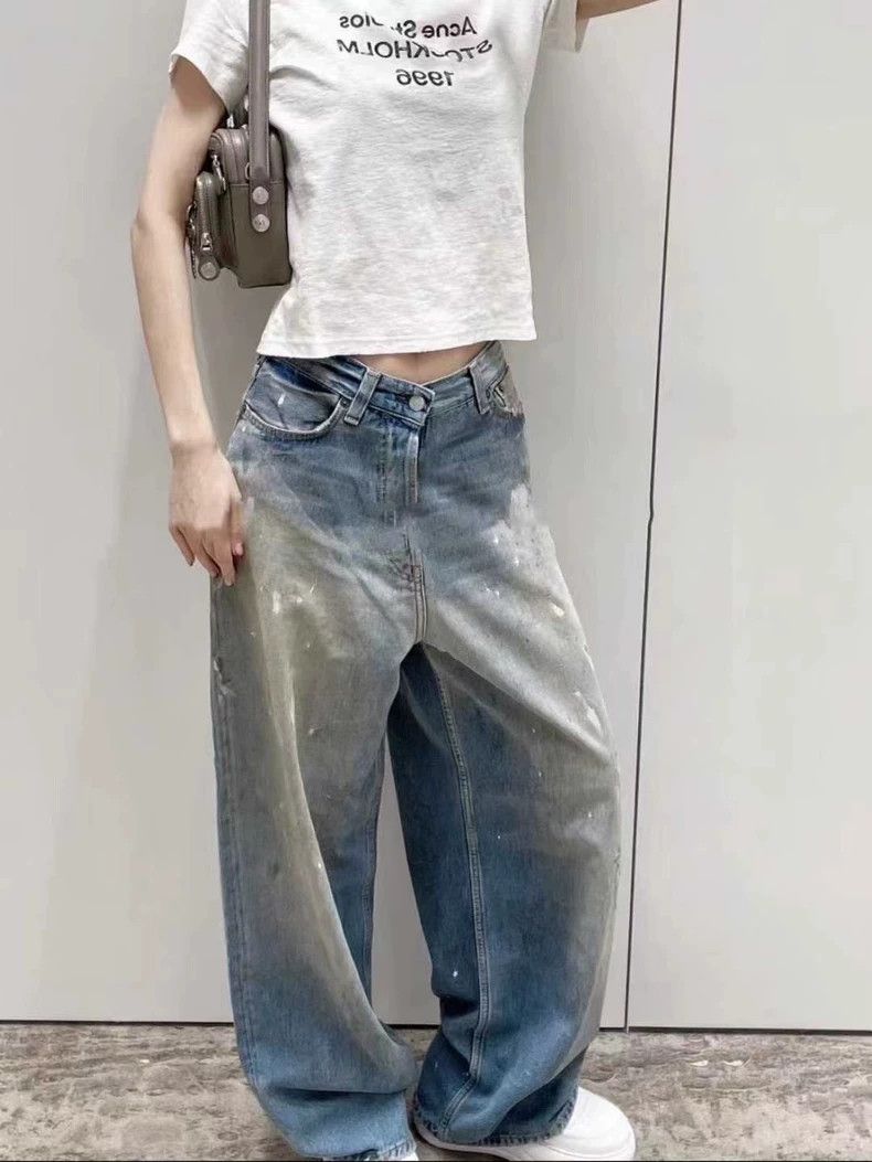 Acne Studios Acne Studios size:XS Washed blue splashed ink jeans Size 22" - 8 Thumbnail