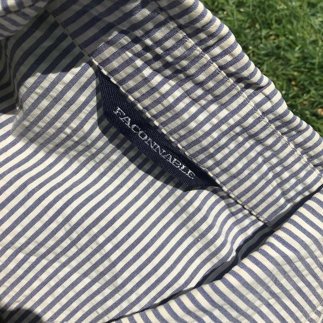 Faconnable × Vintage Facconable French Stripe Down Work Casual Jacket zipper riri Size US L / EU 52-54 / 3 - 3 Thumbnail