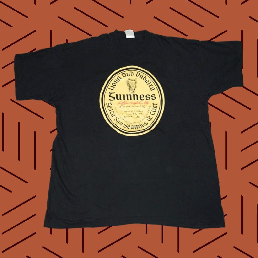 Fruit Of The Loom VINTAGE GUINNESS BEER SHIRT Logo Fruit of the Loom T-Shirt Men 2XL Black 90s Crew Neck Short Sleeve Mens Size US XXL / EU 58 / 5 - 1 Thumbnail