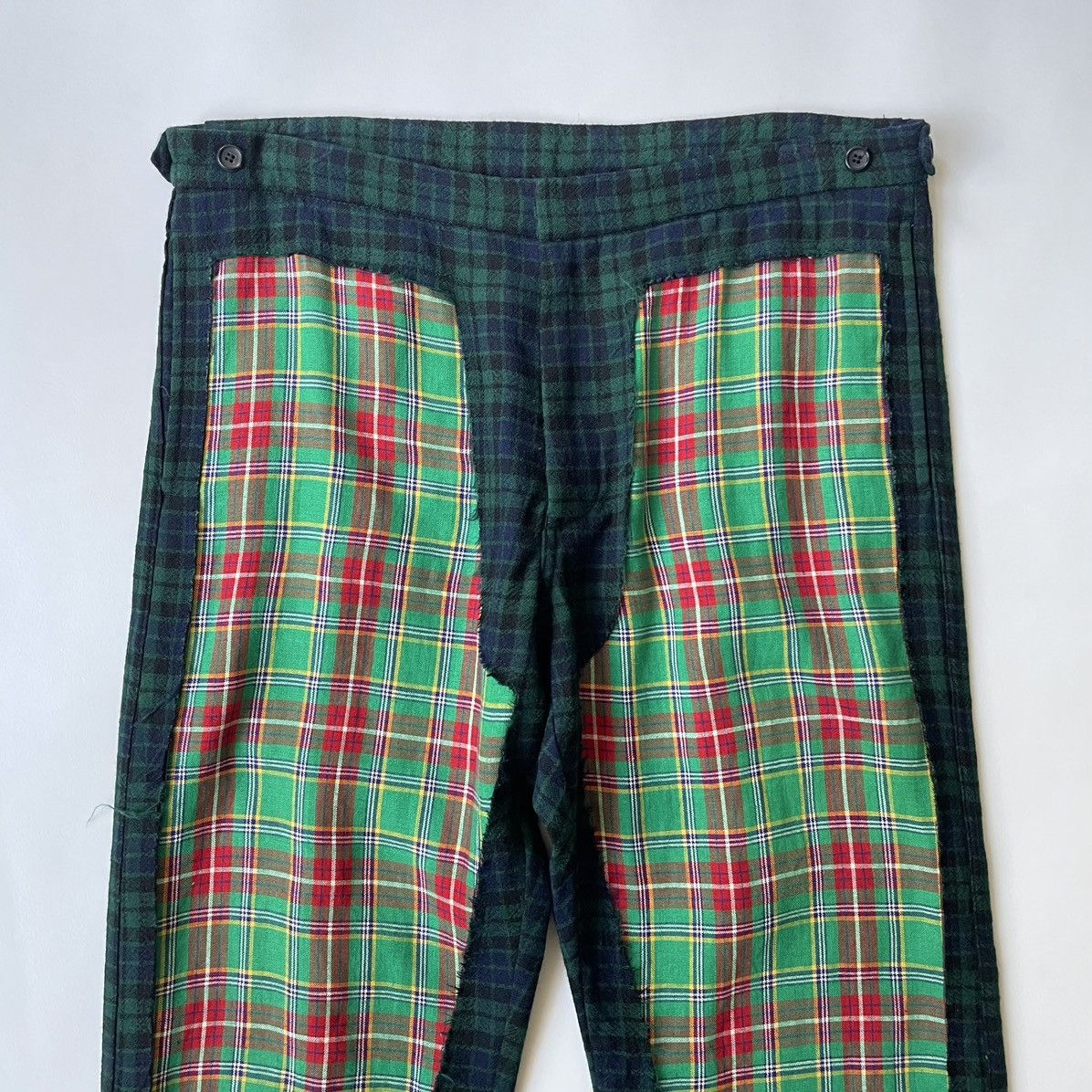 Comme des Garcons ‘Reworked Tartan Panelled’ Wool Trousers Size US 34 / EU 50 - 2 Thumbnail