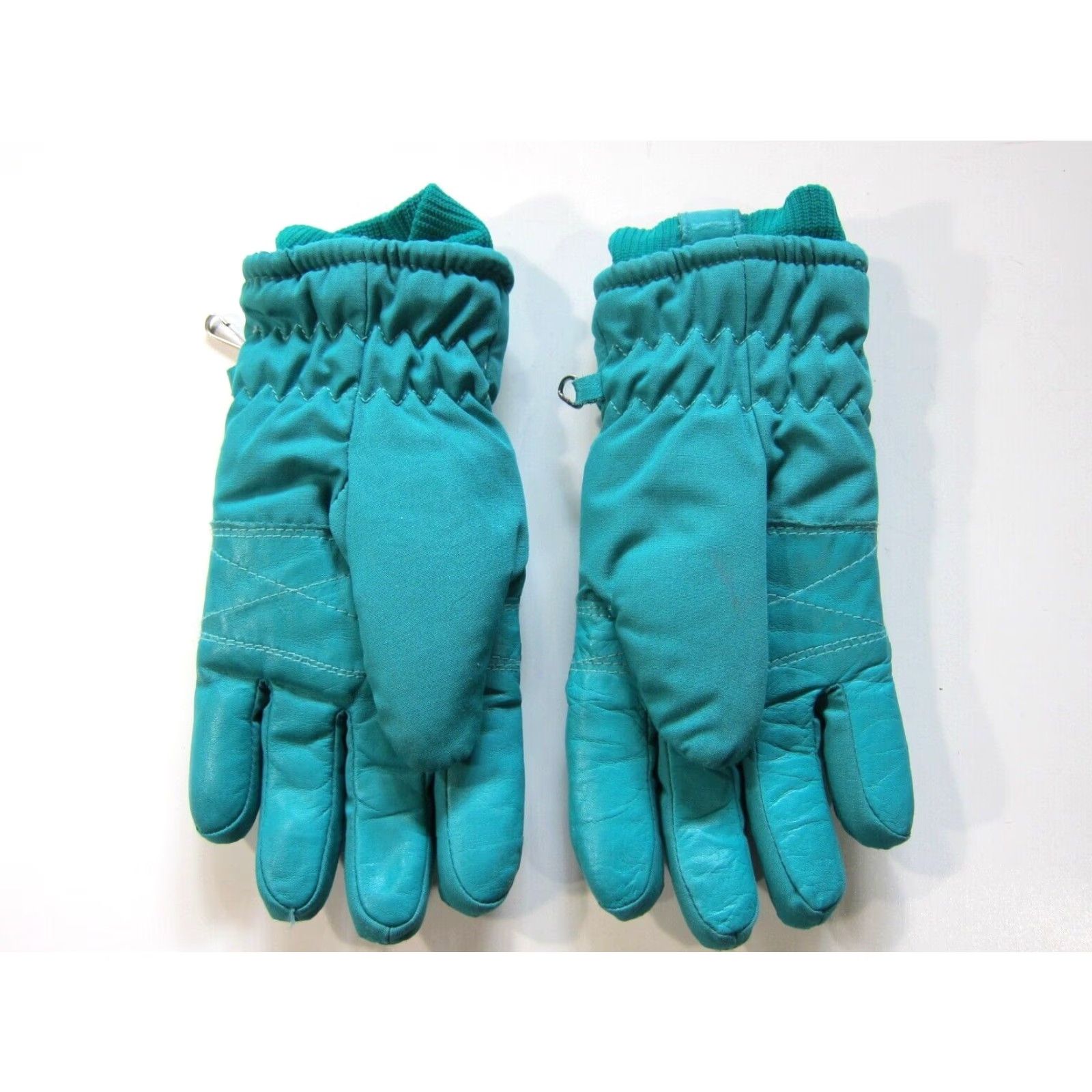 Vintage VINTAGE Saranac Glove Snow Ski Leather Green Small Moisture Lock Teal Turquoise Snow Glove Women? Size ONE SIZE - 5 Thumbnail