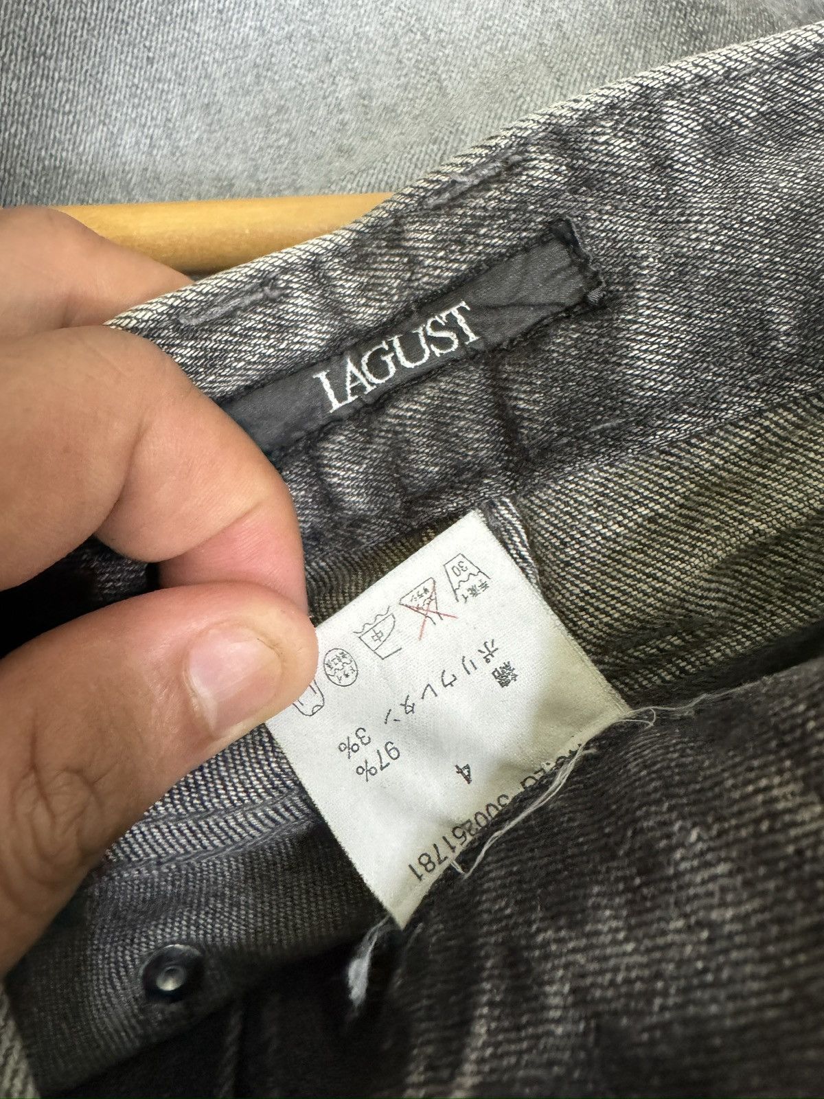 If Six Was Nine Vintage Lagust Claw Marks Acid Wash Denim Jeans Size US 31 - 13 Thumbnail