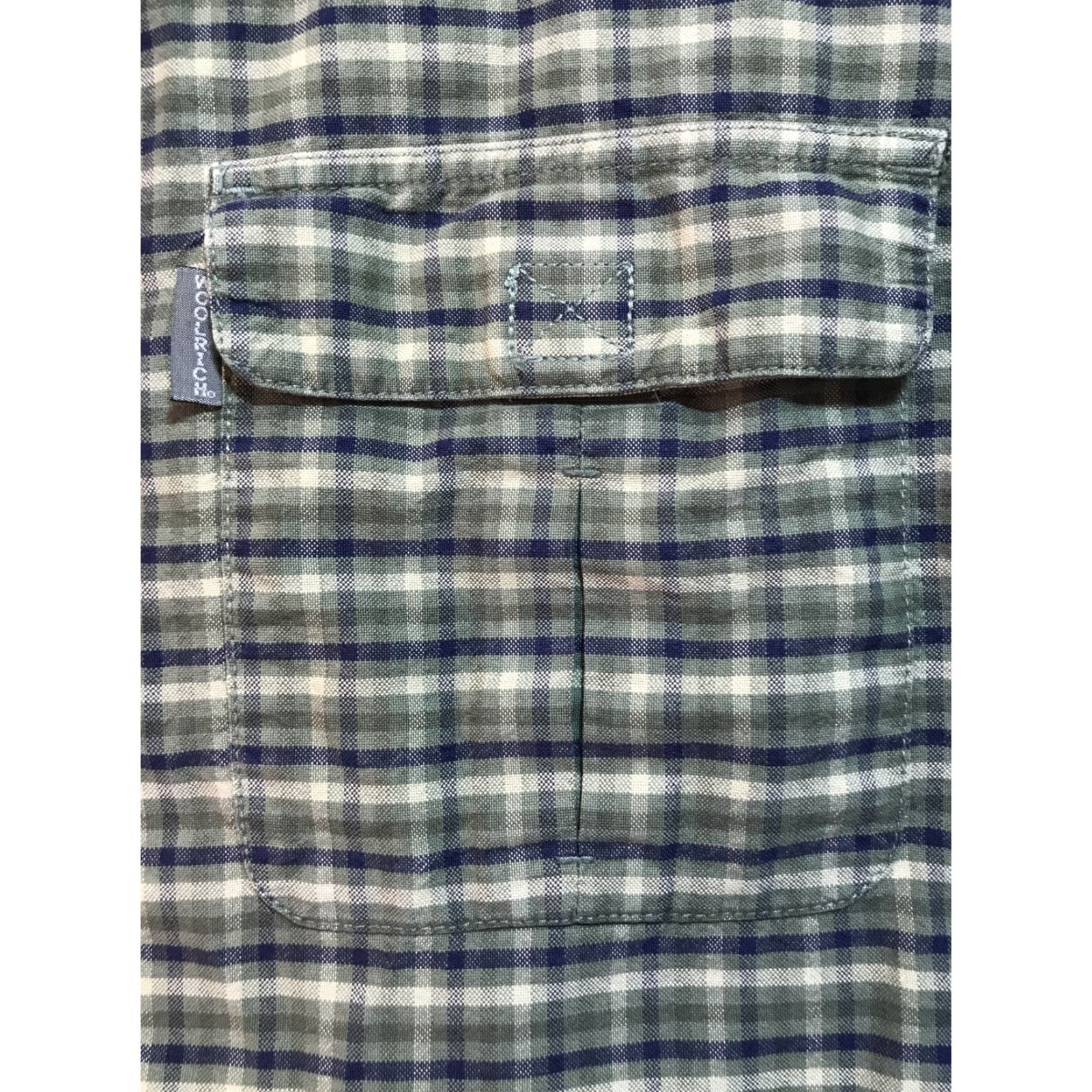 Vintage VINTAGE Woolrich Plaid Knit Short Sleeve Button-Up Shirt Adult Large Green Blue Tan 90s Outdoor Mens Size US L / EU 52-54 / 3 - 3 Thumbnail