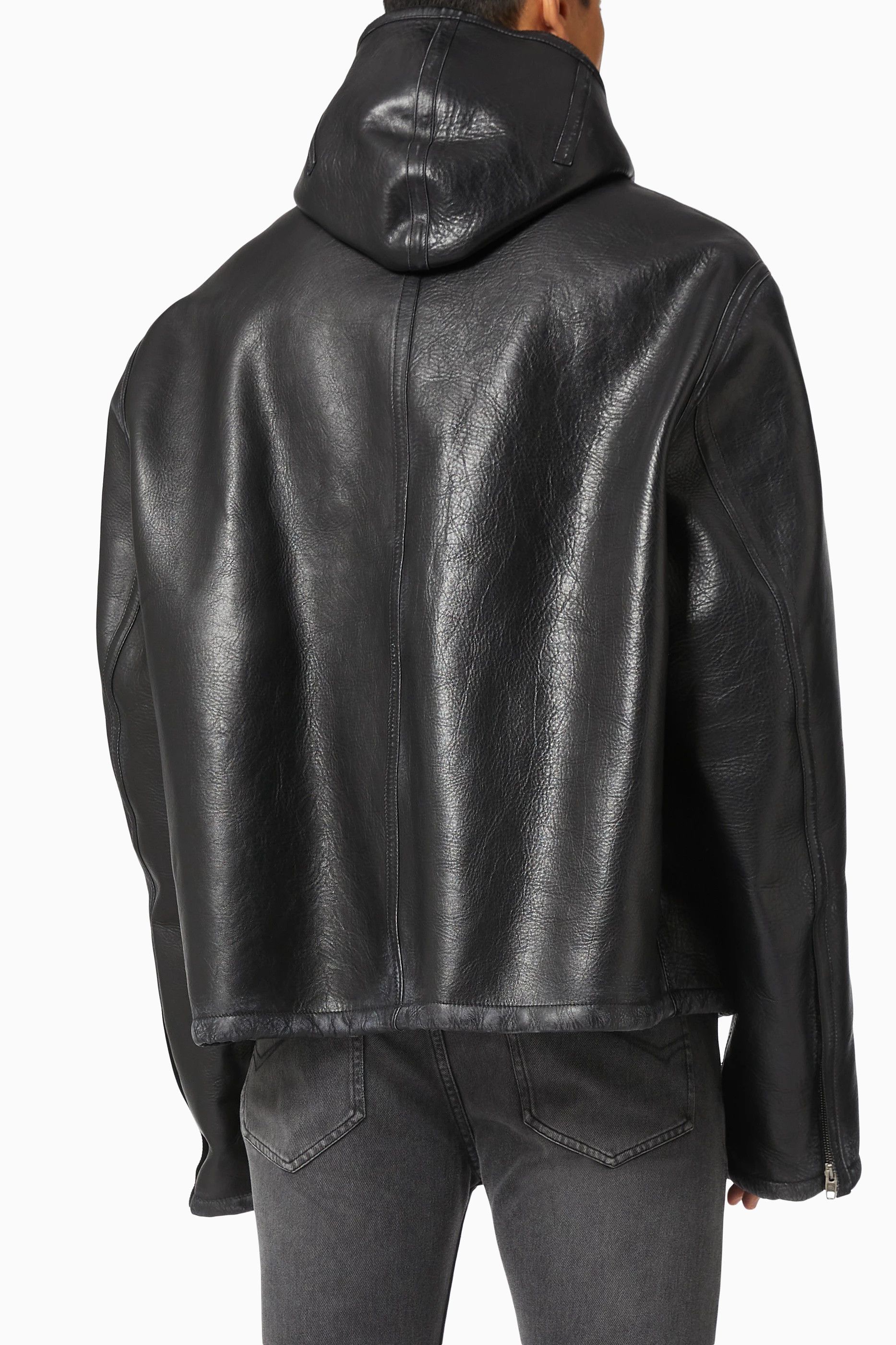 Balenciaga Hooded Shearling Jacket Leather Size US M / EU 48-50 / 2 - 3 Thumbnail