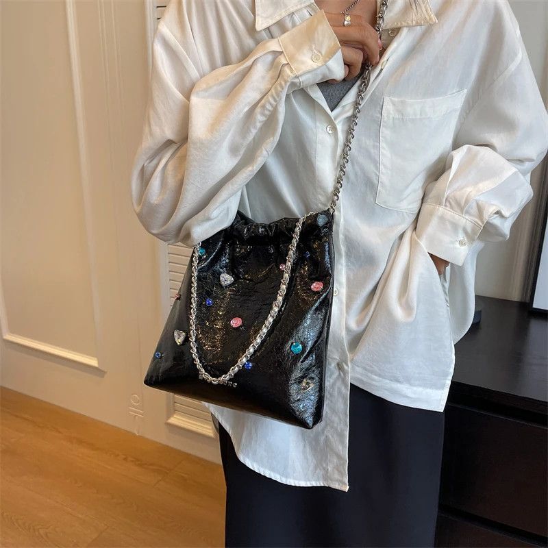 Leather Diamonds Design Shoulder Bag Size ONE SIZE - 1 Thumbnail