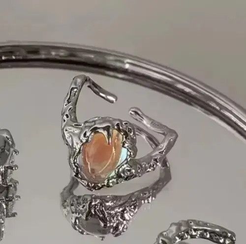 HyperDenim Electro Ring Crystal Stone Silver Abstract Star Pop Fantasy Size ONE SIZE - 1 Thumbnail
