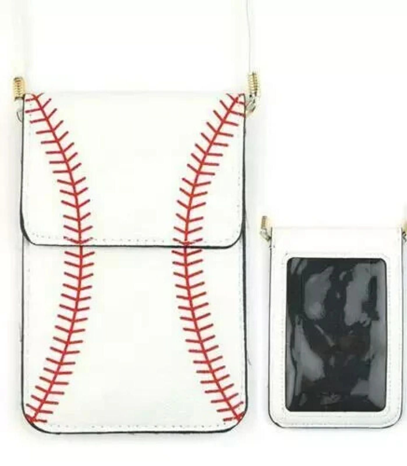 Designer Baseball Cell Phone Crossbody Purse Baseball Mom Purse Size ONE SIZE - 1 Thumbnail