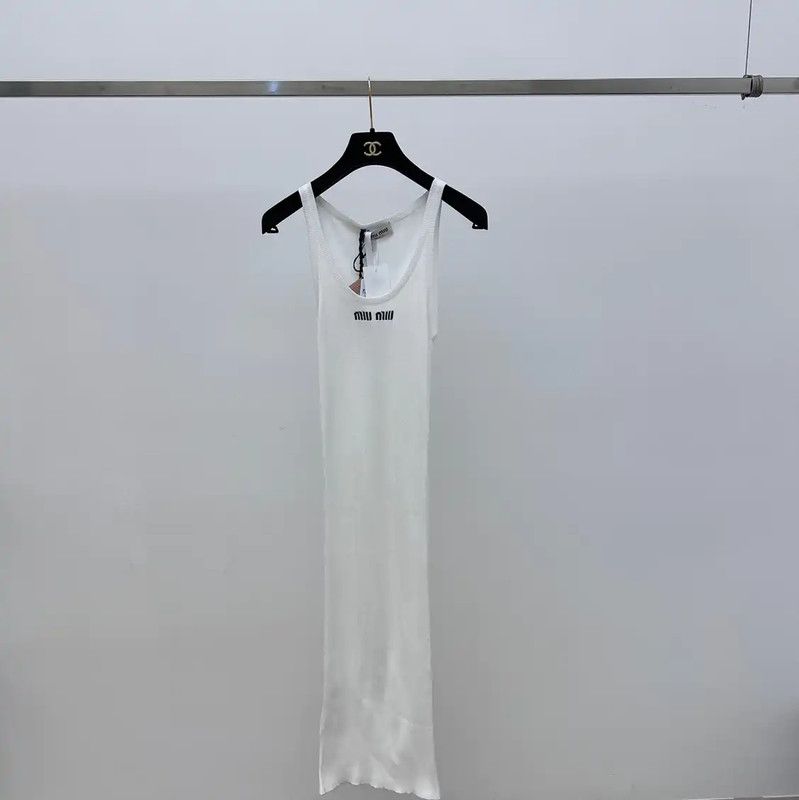 Miu Miu Miu Miu White Women's Dress 0089 Size M / US 6-8 / IT 42-44 - 1 Thumbnail