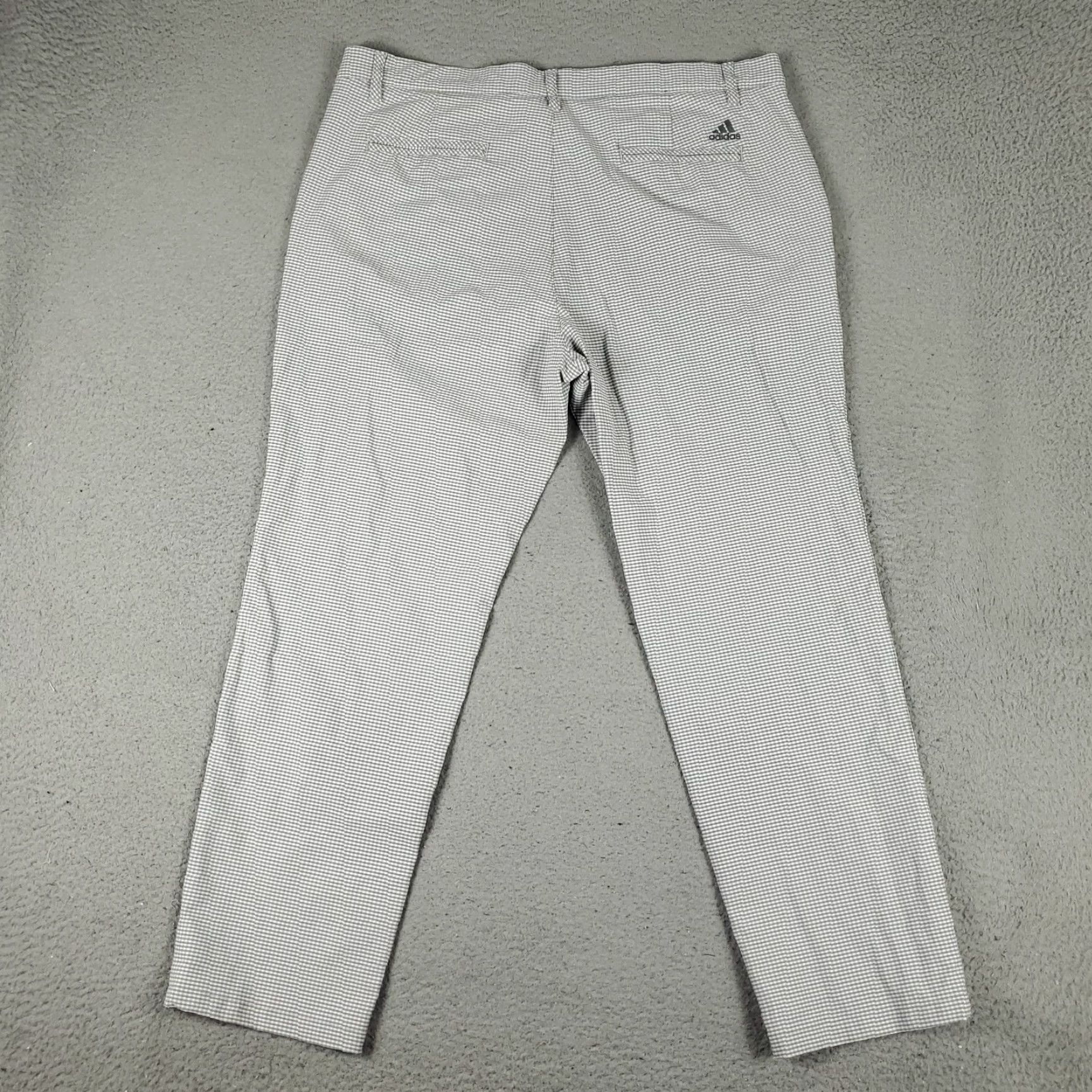 Adidas Adidas Chino Pants Mens 38x28 Gray Check Nylon Stretch Pleated Golf Trousers Size US 38 / EU 54 - 7 Thumbnail