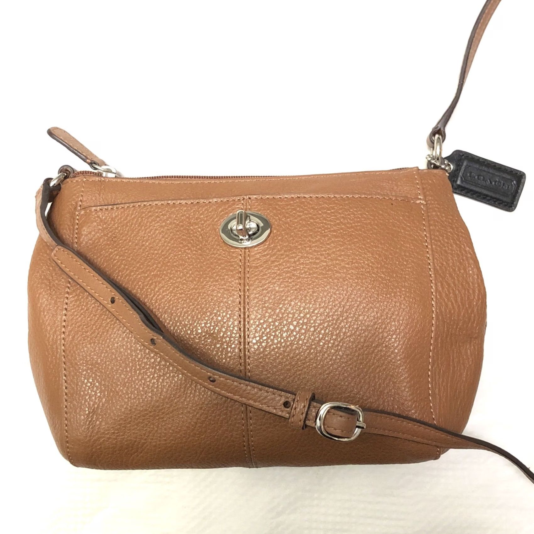 Coach Coach Swingpack Small Crossbody Leather Pebbled Caramel Brown Silver Hardware Women Size S / US 4 / IT 40 - 3 Thumbnail