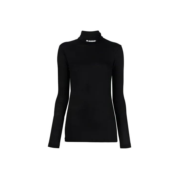 Jil Sander JIL SANDER Black Roll Neck Long Sleeve Knit Top 0079 Size S / US 4 / IT 40 - 1 Thumbnail