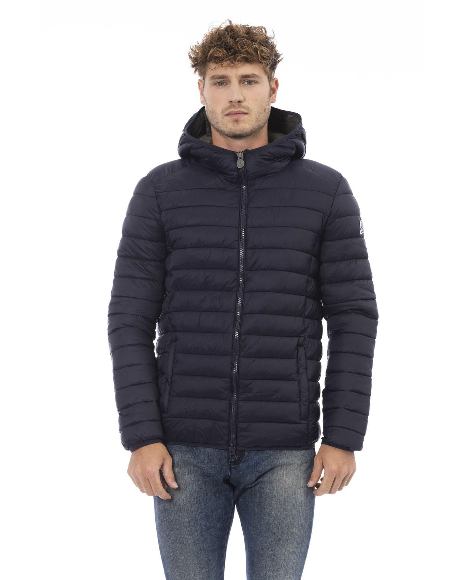 image of Invicta Nylon Bomber Jacket With Fixed Hood in Blue, Men's (Size 2XL)