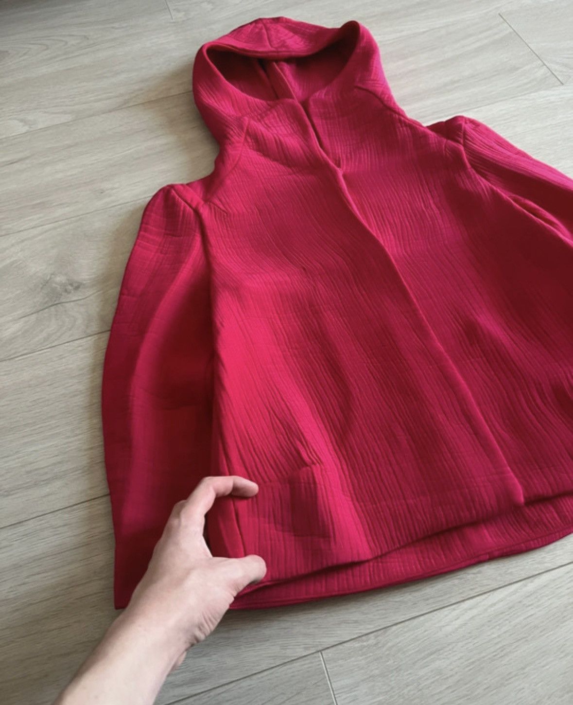 Marni Marni Pleated Silk Blend Hot Pink Hooded Jacket Size M / US 6-8 / IT 42-44 - 3 Thumbnail