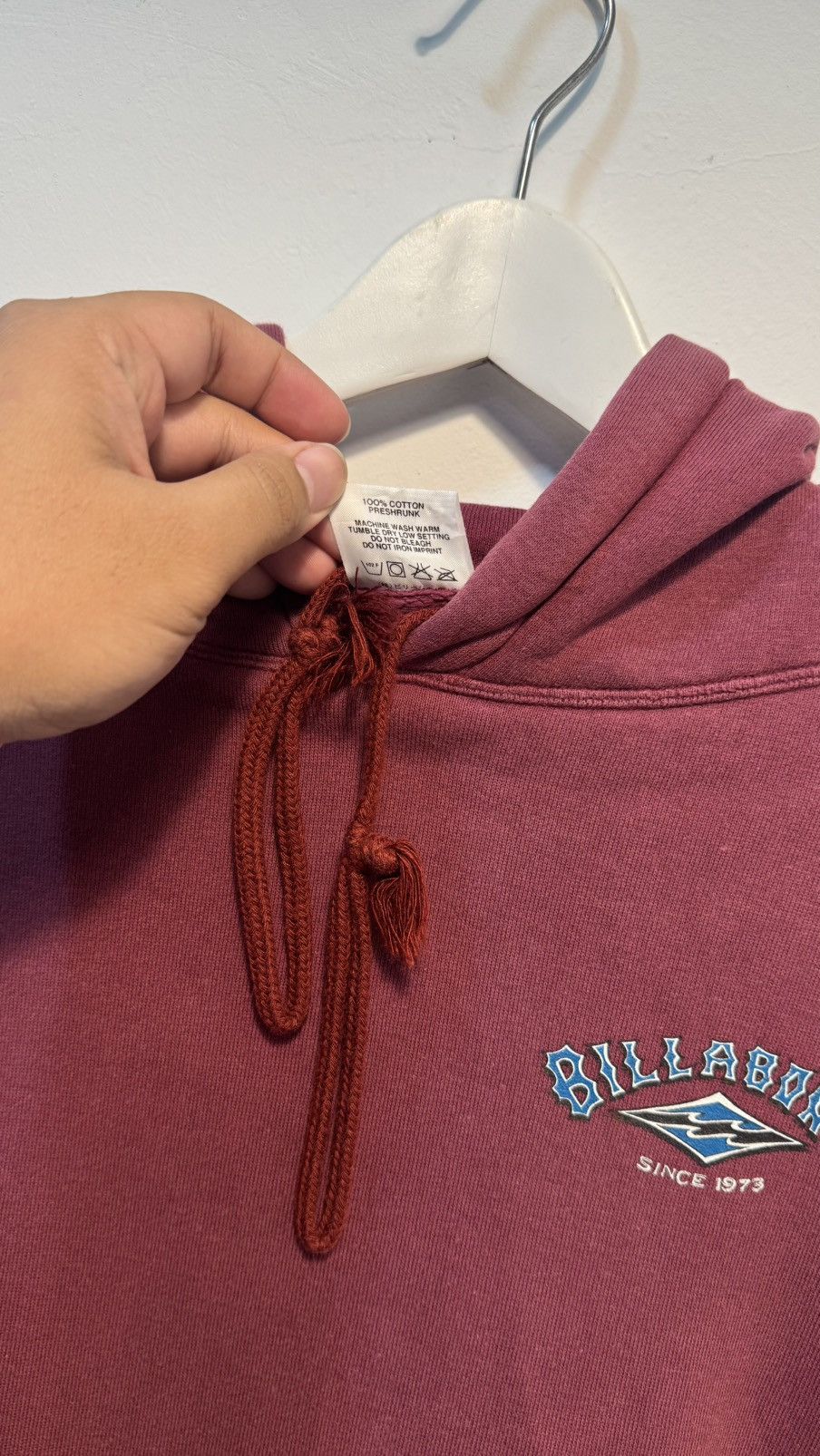 Billabong Vintage Billabong Maroon Hoodies Size US L / EU 52-54 / 3 - 5 Thumbnail