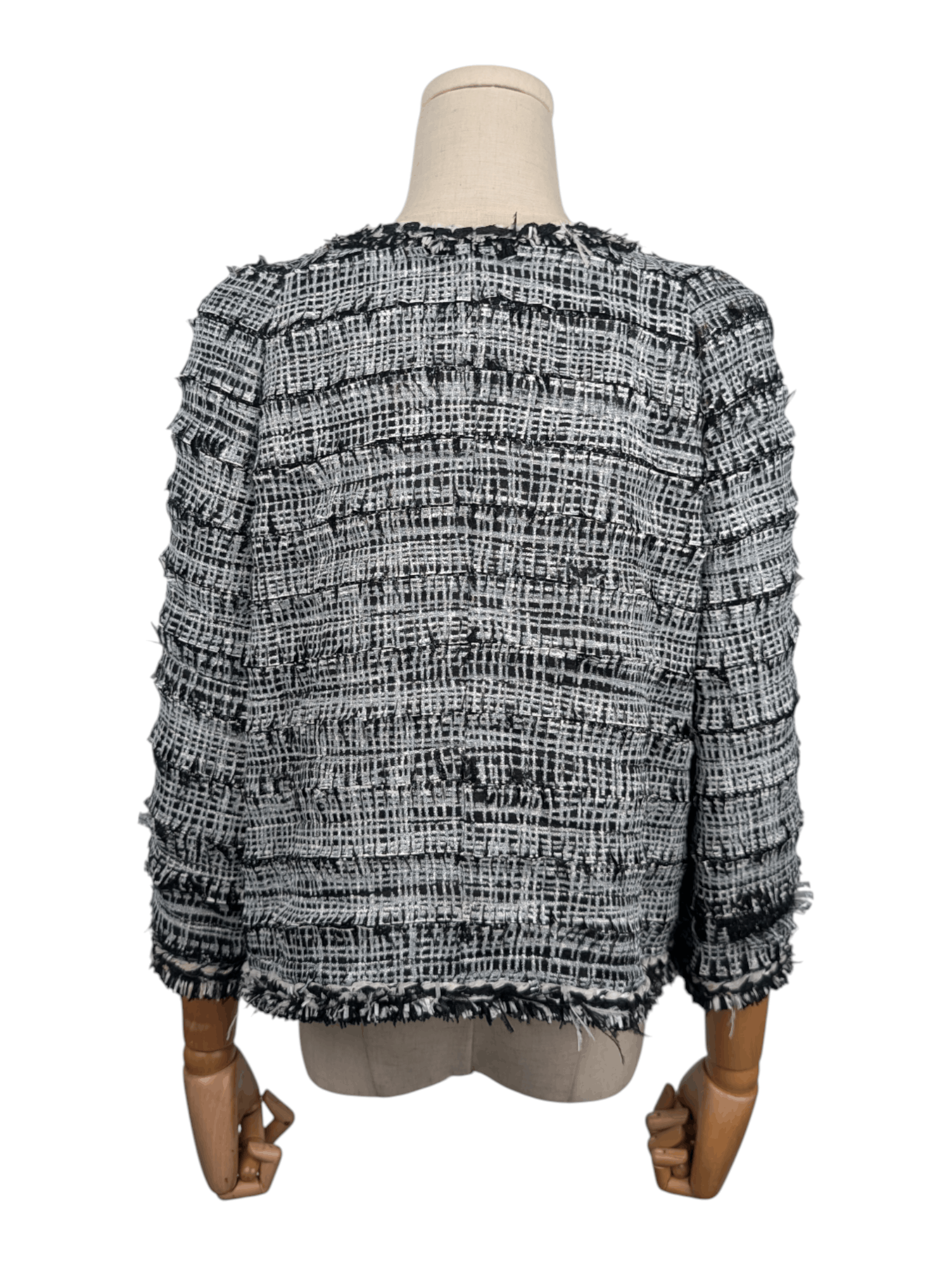 Chanel Chanel Black And White Tweed Jacket With "CC" Logo Buttons Size S / US 4 / IT 40 - 2 Thumbnail