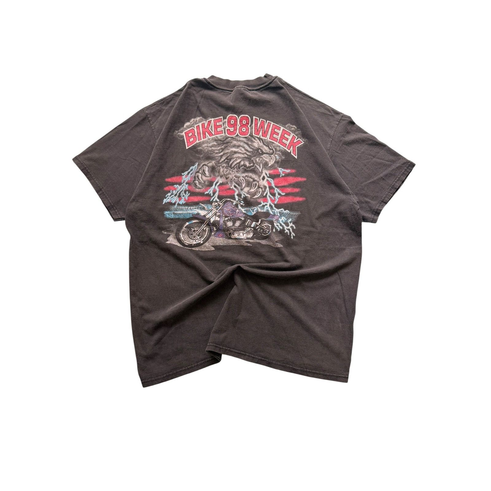 Vintage Vintage Bike Week 1998 Daytona Beach Eagle & Lightning Tee Size US XL / EU 56 / 4 - 1 Thumbnail