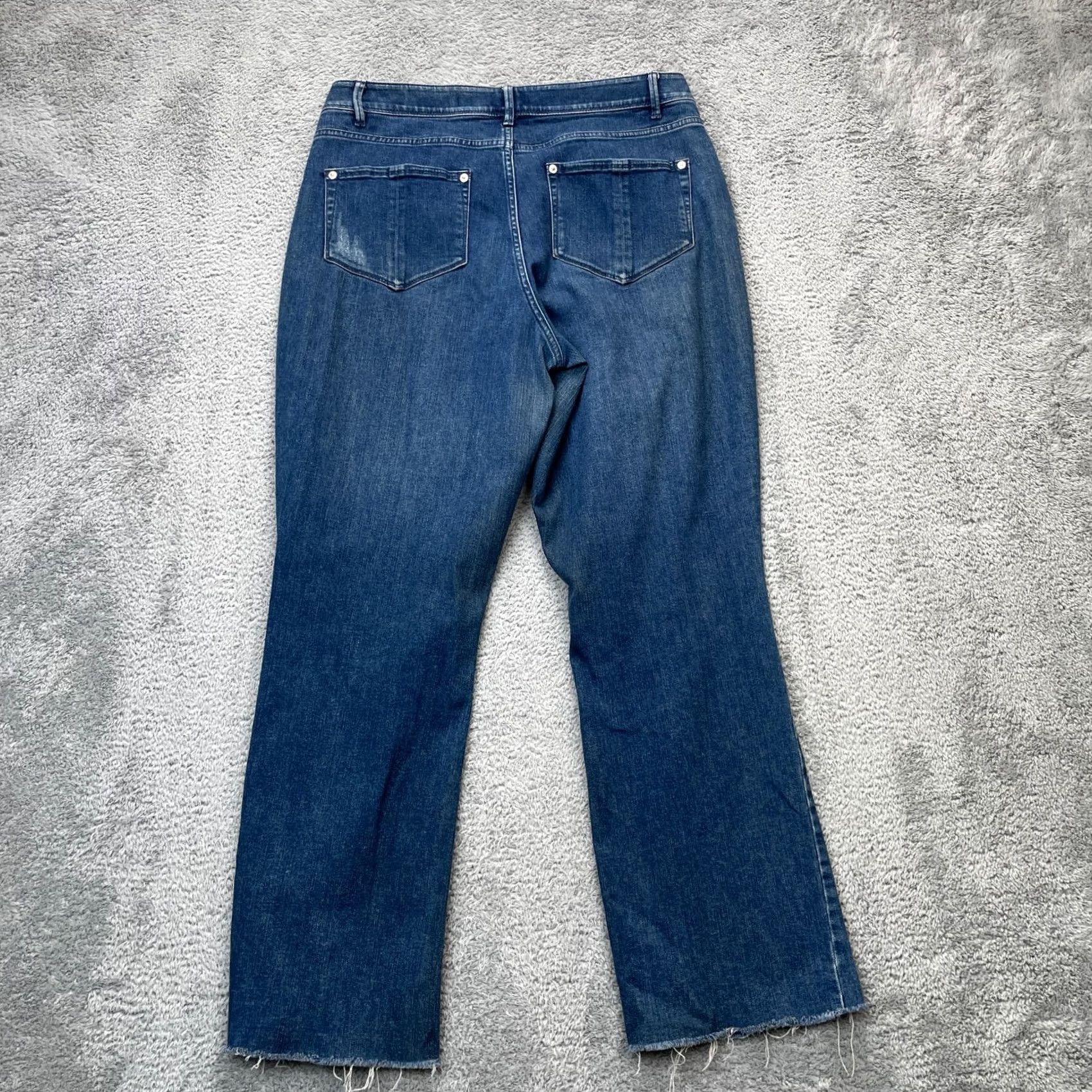 J. Jill J Jill Jeans Womens 10 Blue Kick Flare Ankle Denim Cotton Stretch Frayed Hem Jeans Women 10 Blue Kick Flare Ankle Denim Cotton Stretch Frayed Hem Size 32" / US 10 / IT 46 - 7 Thumbnail
