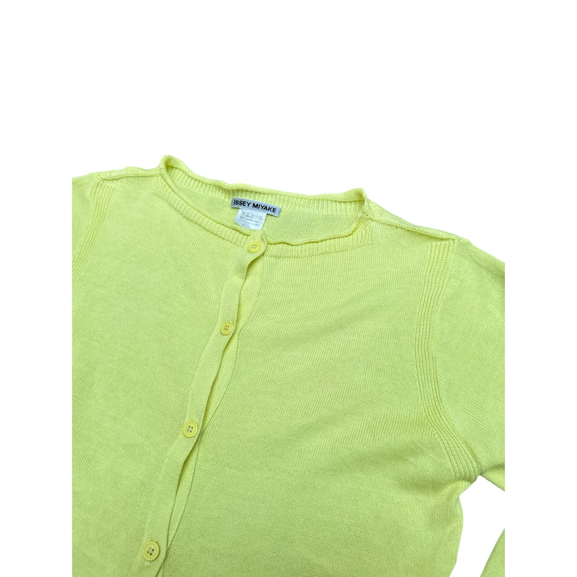 Issey Miyake Light Yellow Cotton Cardigan Size M / US 6-8 / IT 42-44 - 2 Thumbnail