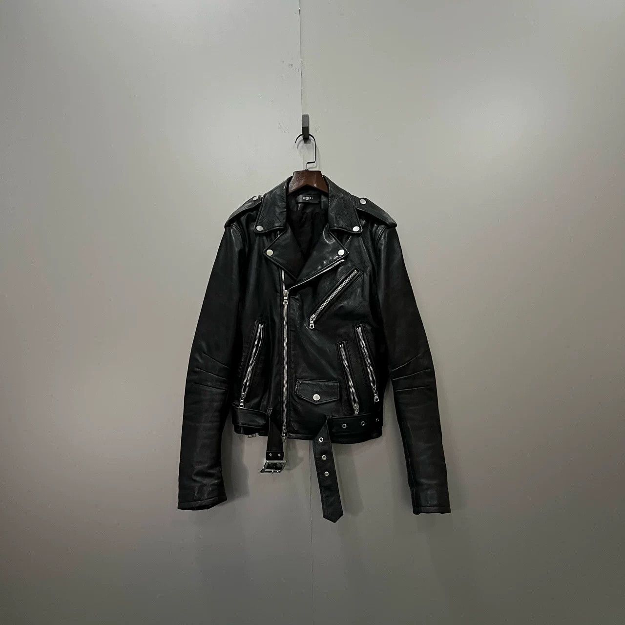 Amiri AMIRI Black Leather Biker Jacket Size US M / EU 48-50 / 2 - 1 Thumbnail