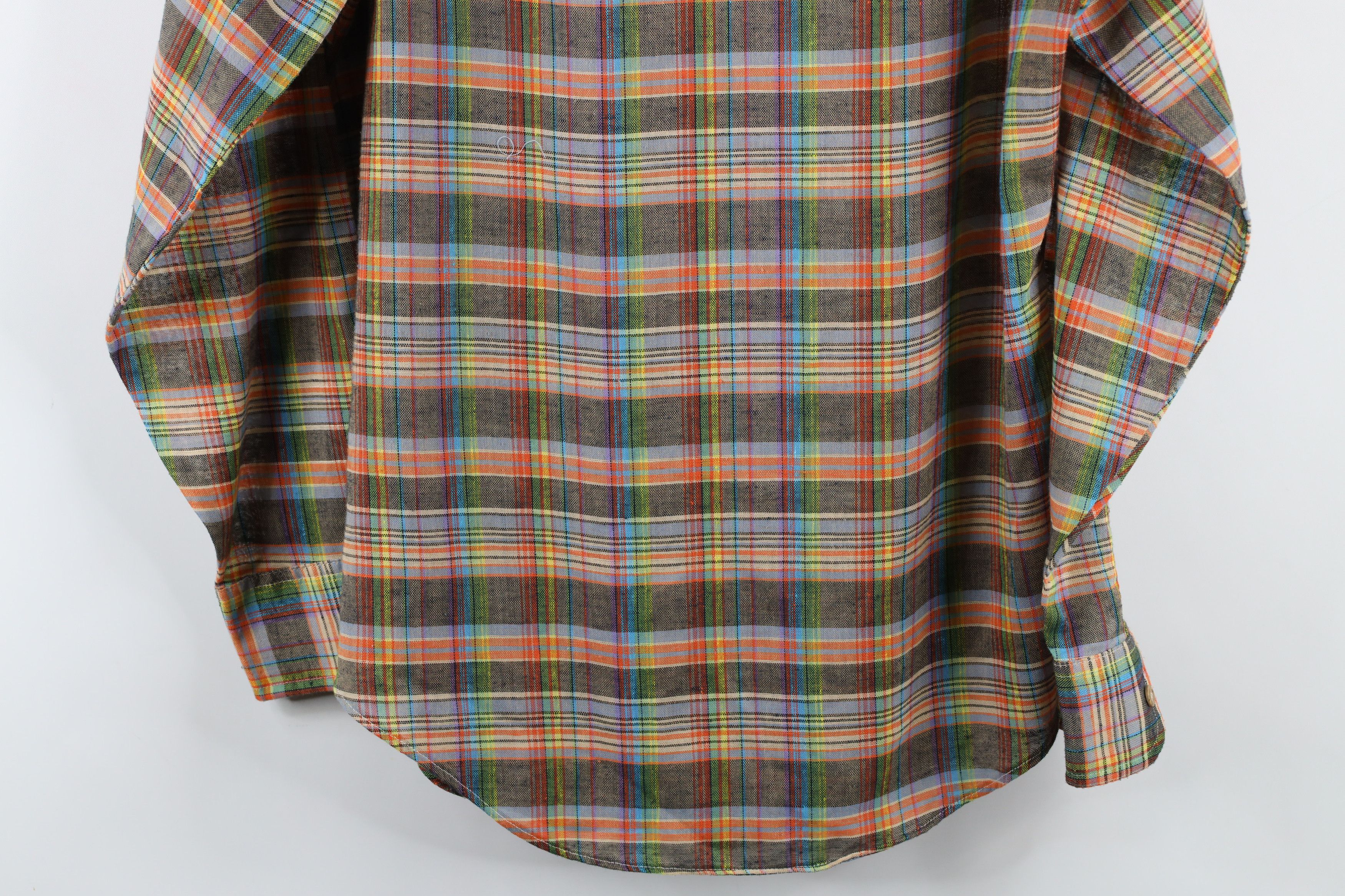 Vintage Vintage 70s Streetwear Plaid Knit Tapered Button Shirt USA Size US M / EU 48-50 / 2 - 12 Thumbnail