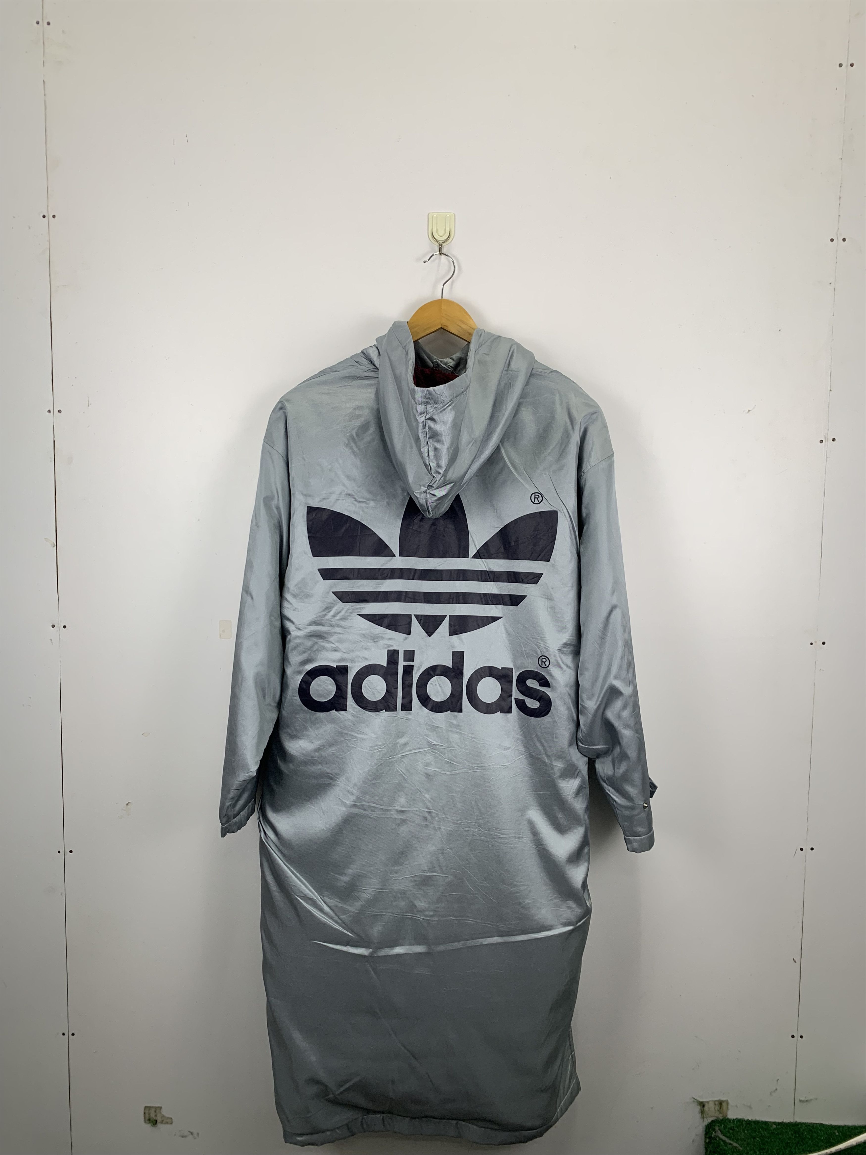 Adidas Vintage 90s Adidas Trefoil Long Jacket J0844 Size US L / EU 52-54 / 3 - 1 Thumbnail